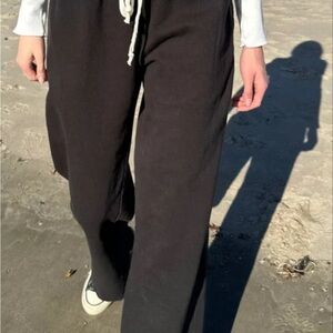 Brandy Melville Black Wide Leg Sweatpants